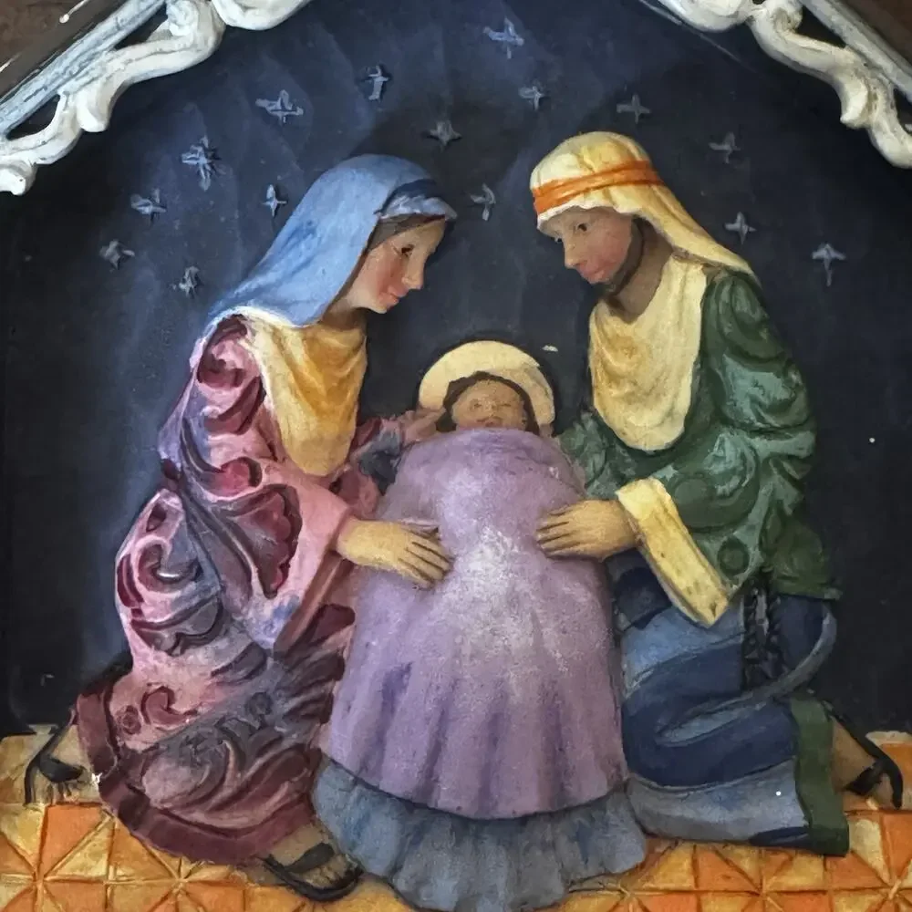 Jim Shore Heartwood Creek Christmas Ornament Holy Family in Stable Nativity 2011